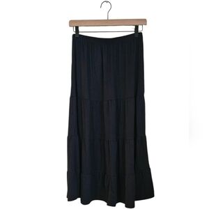 NWT Philosophy Navy A-Line Pull-On Tiered Skirt SZ S